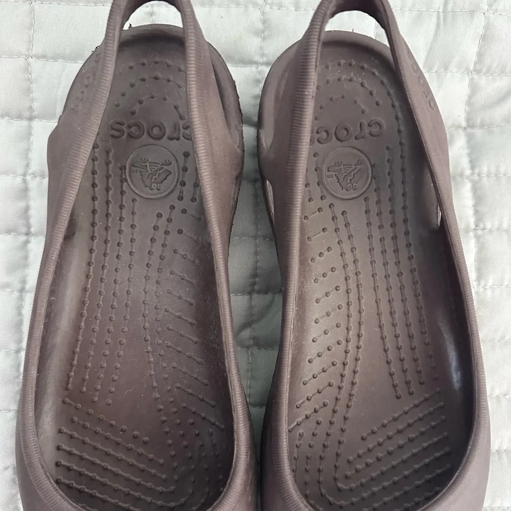 CROCS Kadee Ballet Flats Chocolate Brown Slingback Slip-On Shoes